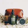 THE BEARD CARE SET WITH LEATHER BAG